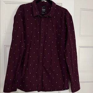 Prana Burgundy Patterned Shirt